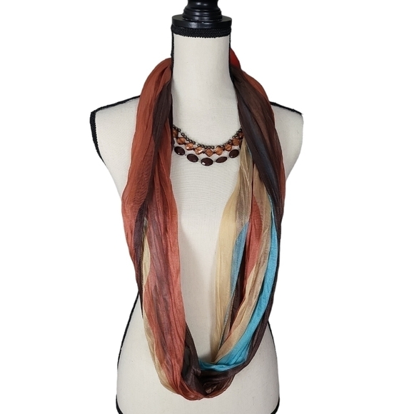A W Inc Infinity Scarf with Beaded Necklace - Picture 1 of 3